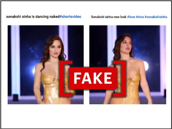 Deepfake Alert: Sonakshi Sinha in a Golden Bikini.