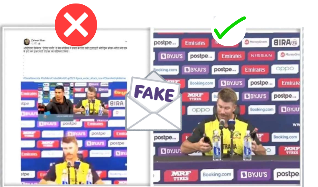 Did David Warner remove Coca-Cola bottle in support of Palestine?