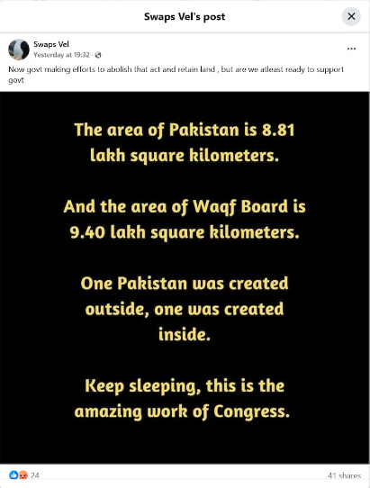 Fact Check: Are Waqf Board Properties in India Larger Than the Entire Area of Pakistan?