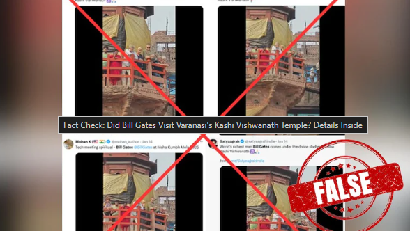 A foreign tourist walking near Manikarnika Ghat in Varanasi, misidentified as Bill Gates in a viral video.