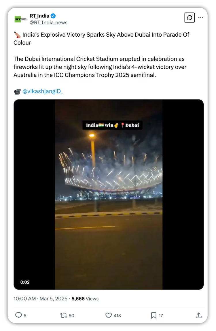 Fact Check found that this video shows fireworks celebrations during the opening ceremony of a Football Championship in Kuwait.