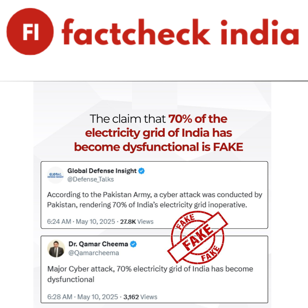 False claim debunked about Pakistan cyberattack on India's power grid