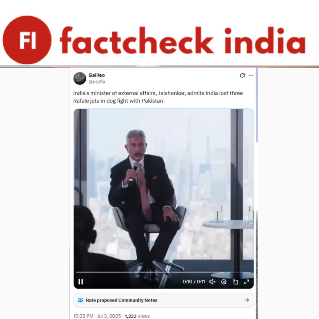 Fake video of Jaishankar claiming loss of Rafale Jets goes viral