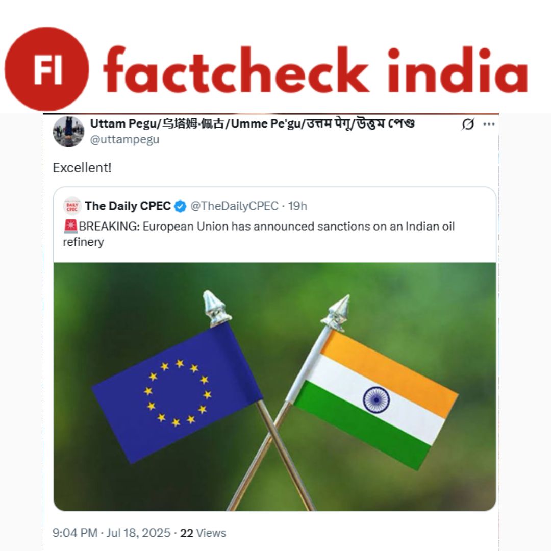 Fact Check: EU Targeted Russian-Owned Refinery in Gujarat, Not India