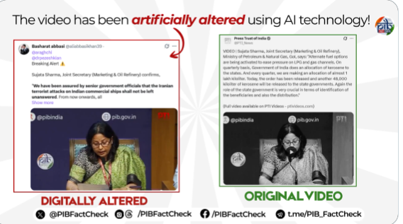 Fact Check: AI-Generated Deepfake Falsely Shows Indian Official Threatening Countries Over Iran Oil Supply