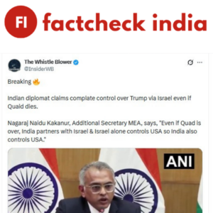 Factcheck: Did MEA Official Nagaraj Naidu Kakanur Say Israel Controls the US and Global World Order?