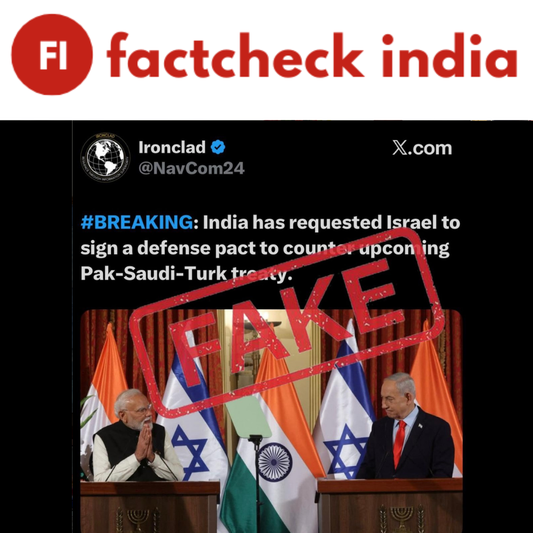 Fact Check: Did India Seek a Defence Pact With Israel to Counter Pakistan-Saudi-Turkey Deal?