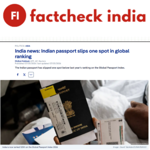 FactCheck: Claim that India’s passport ranking fell from 76th in 2014 to 125th in 2026 is misleading